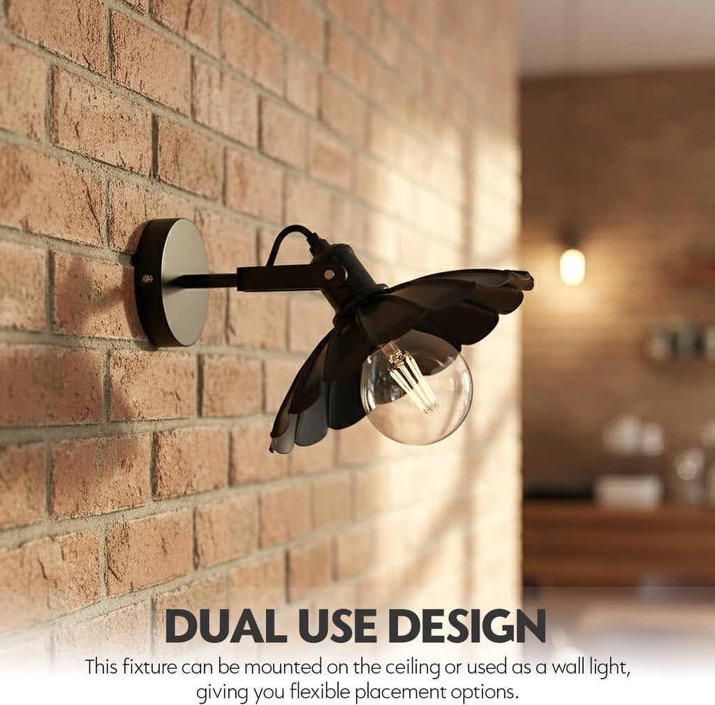 Adjustable Industrial Black Metal Swivel Ceiling Light Fixture for Modern Homes