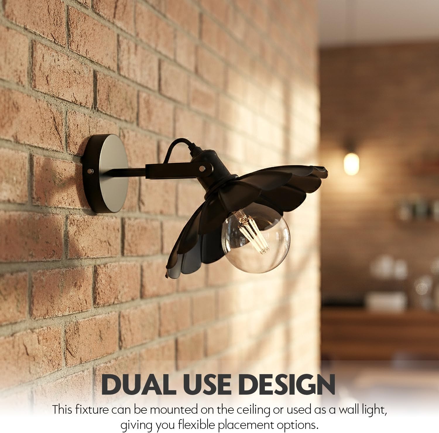 Adjustable Industrial Black Metal Swivel Ceiling Light Fixture for Modern Homes