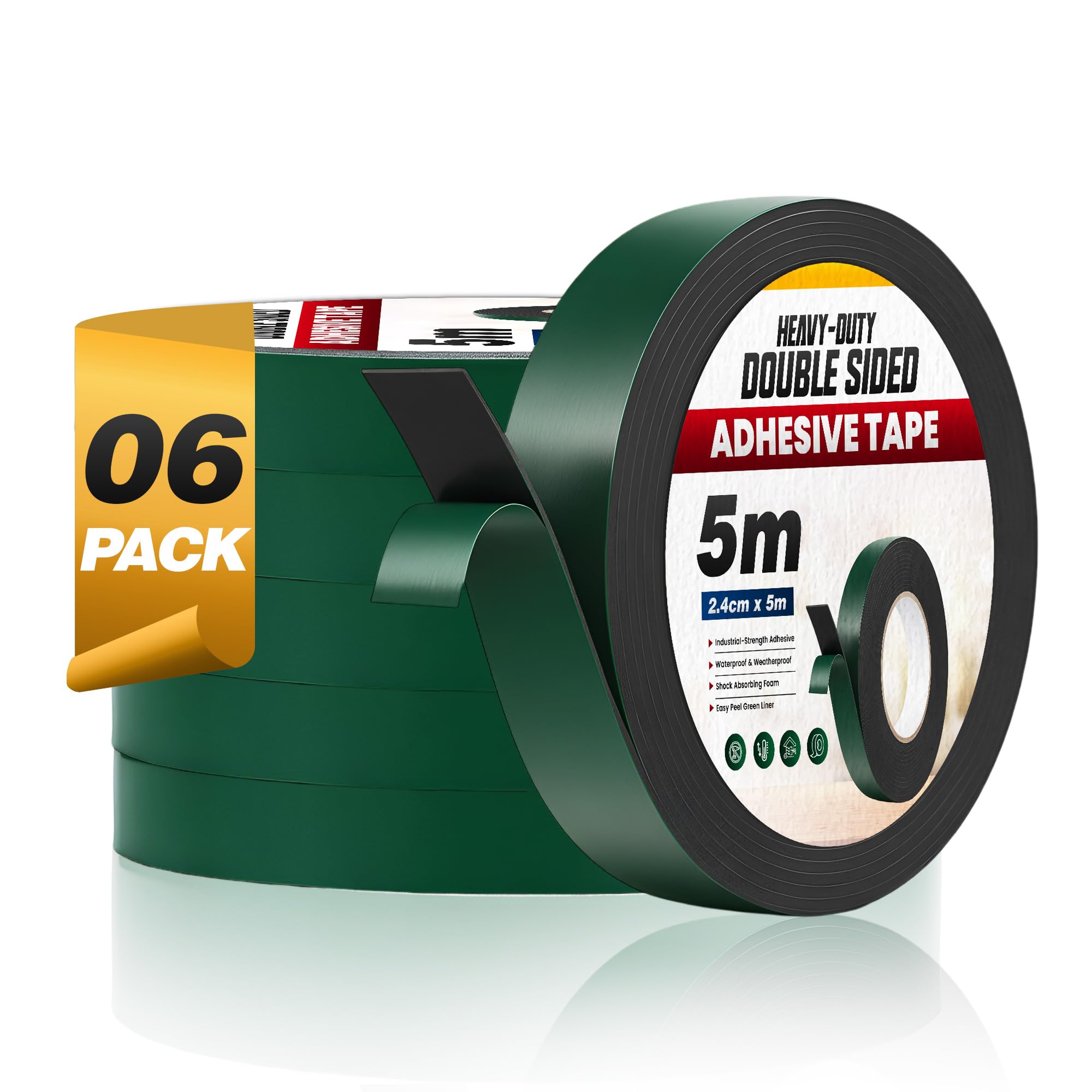 LEDSone Black 2.4cm x 5m Heavy Duty Waterproof Double Sided Tape ~6257