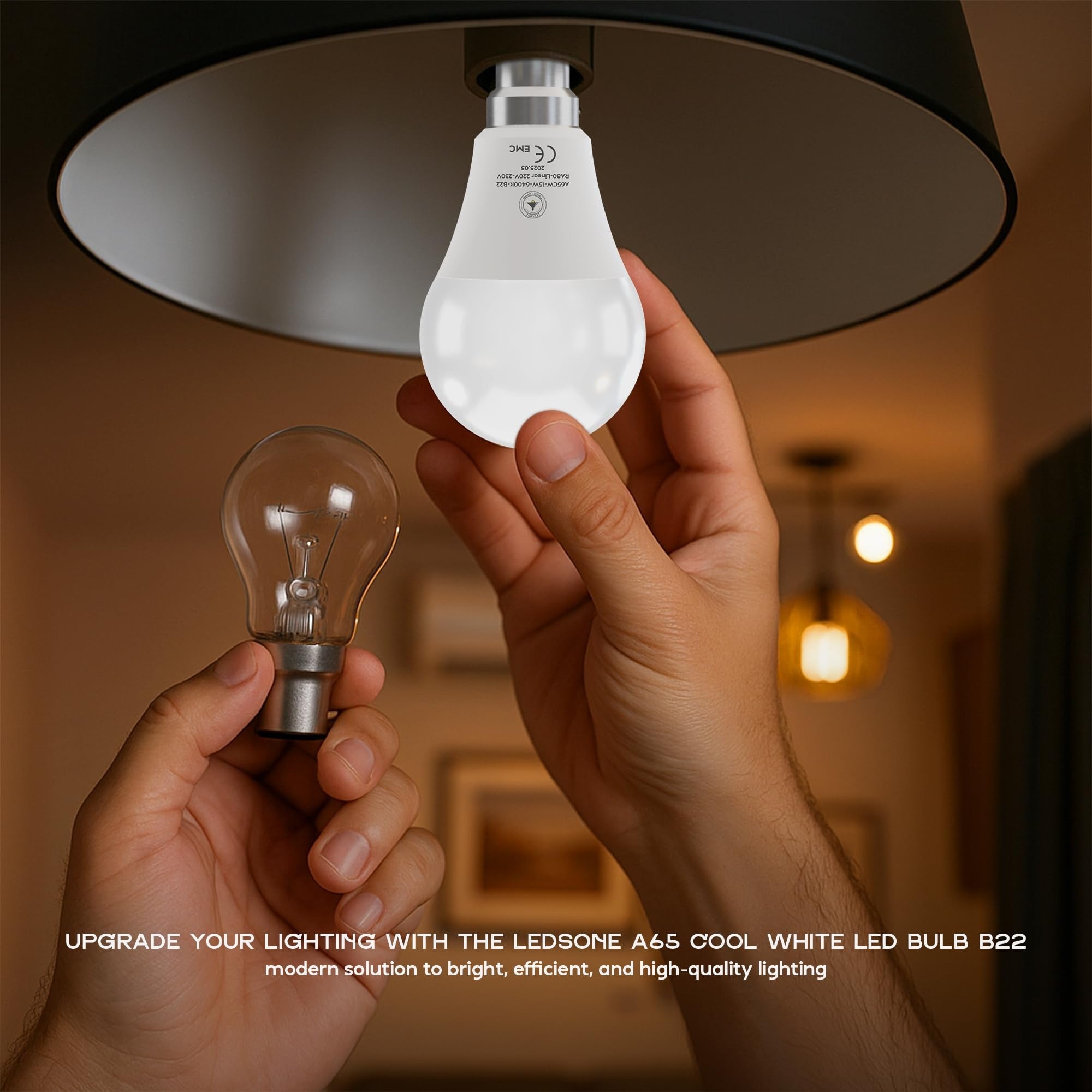 LED Light Bulb B22 A65 15W Cool White ~6262