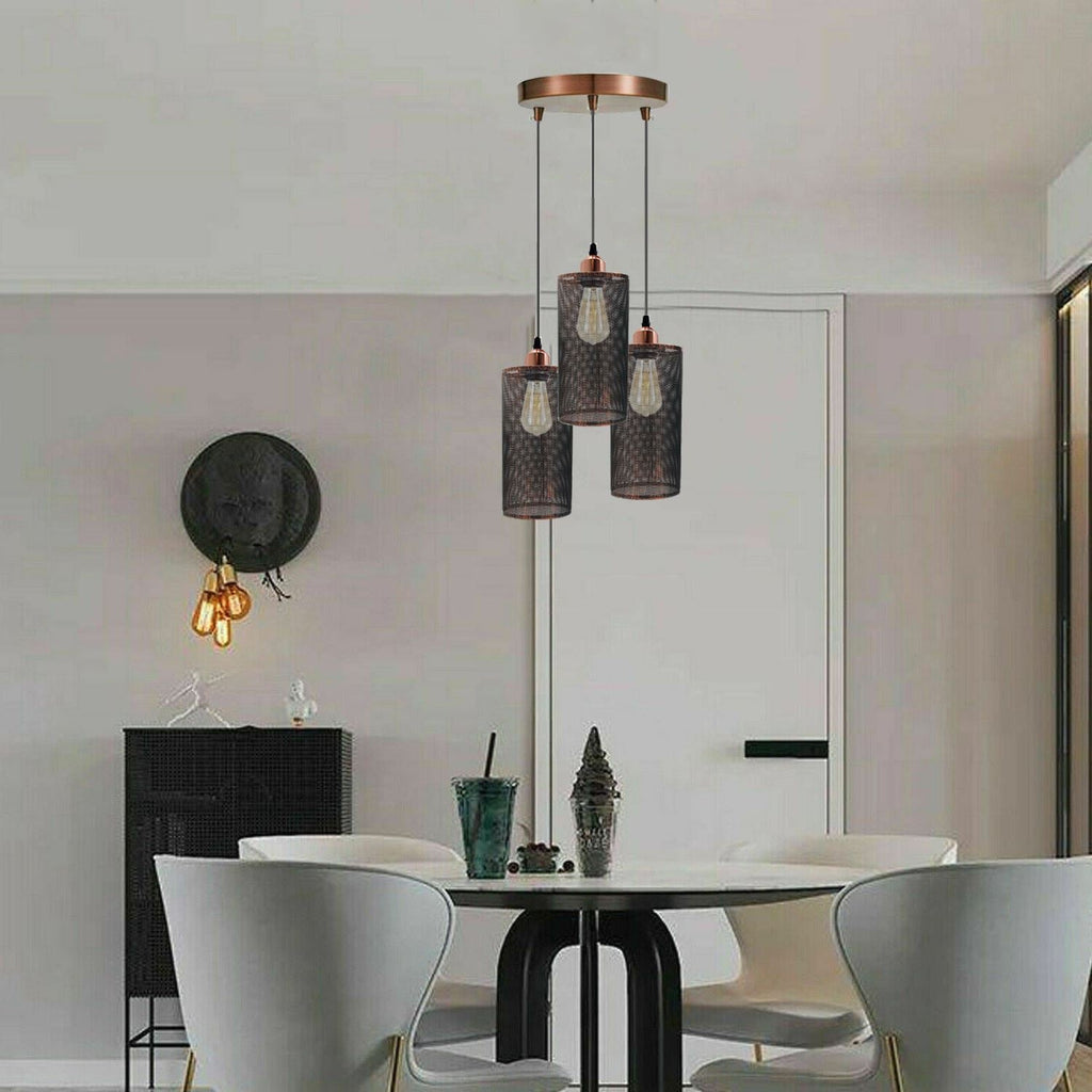 Stylish Triple E27 Pendant Ceiling Rose Lighting Kit with Adjustable Hanging Cables