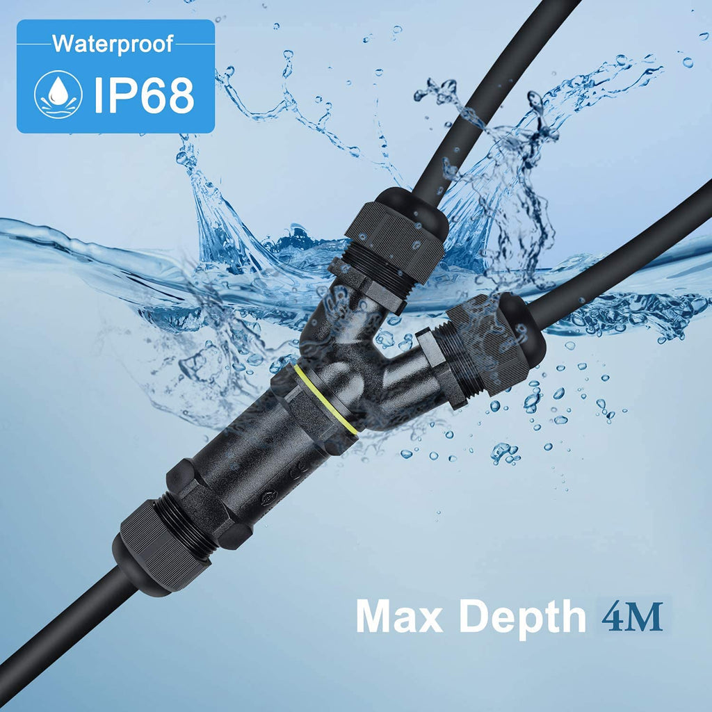 Durable 2-Way IP68 Waterproof Electrical Junction Box for Outdoor Cable Protection