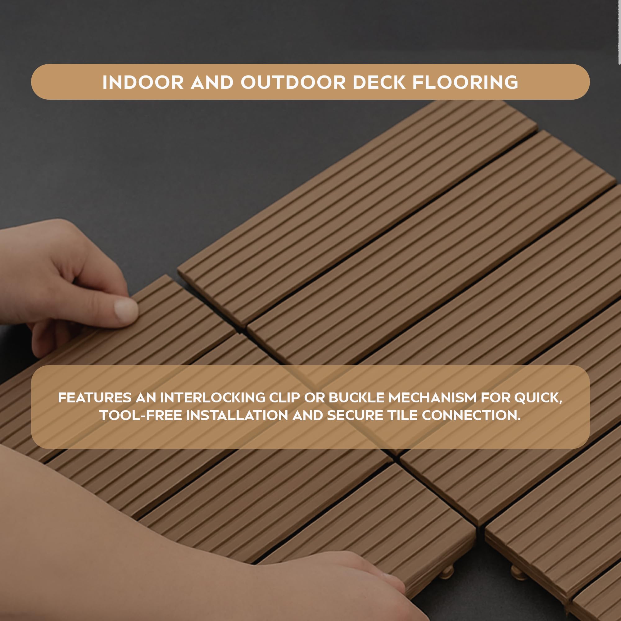 Decking Tiles Light 30cm x 30cm ~6362