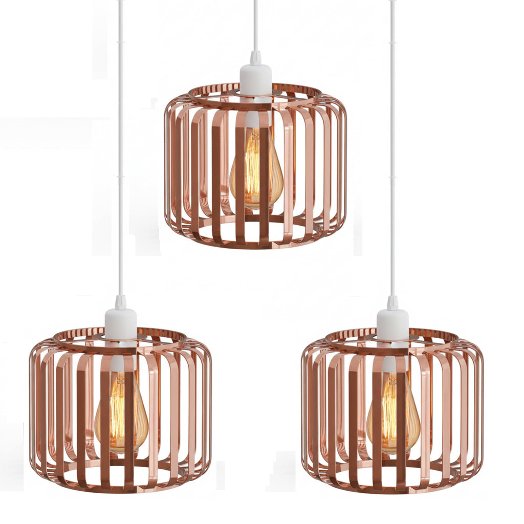 3 Pack Modern Designer E27 Metal Cage Ceiling Light Shades Kit