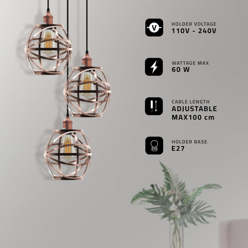 Industrial Metal Cage Pendant Light Fitting ~6353