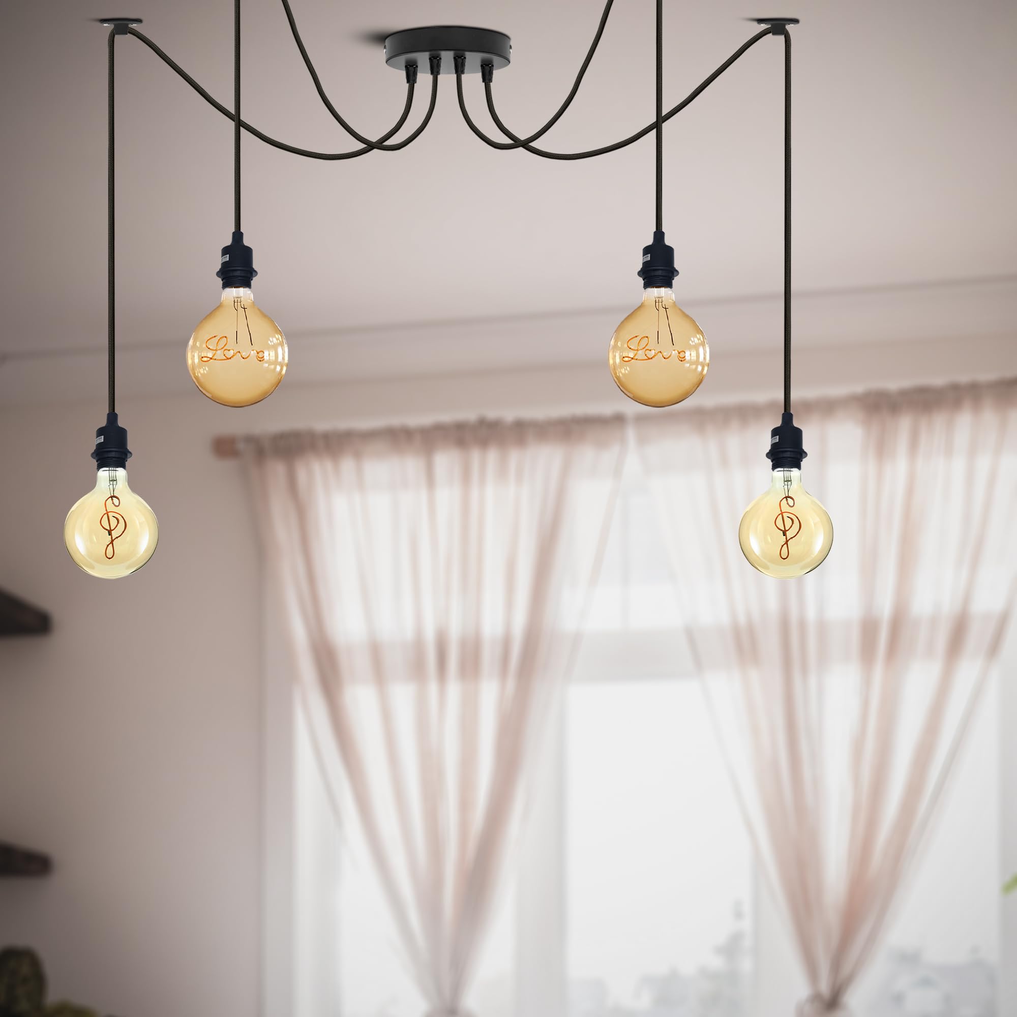 Industrial Vintage E27 Ceiling Chandelier Light ~6298