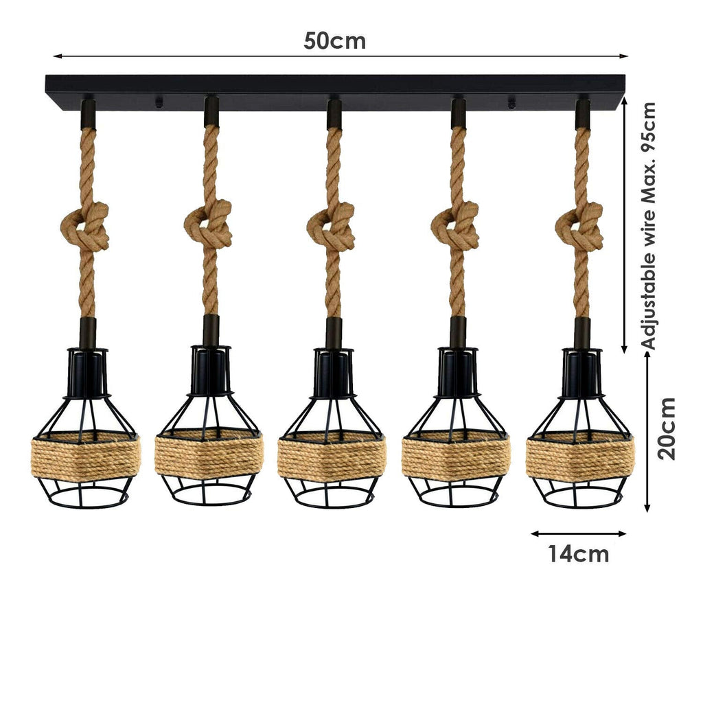 Ceiling Pendant Light Metal Hemp Rope Style ~6203