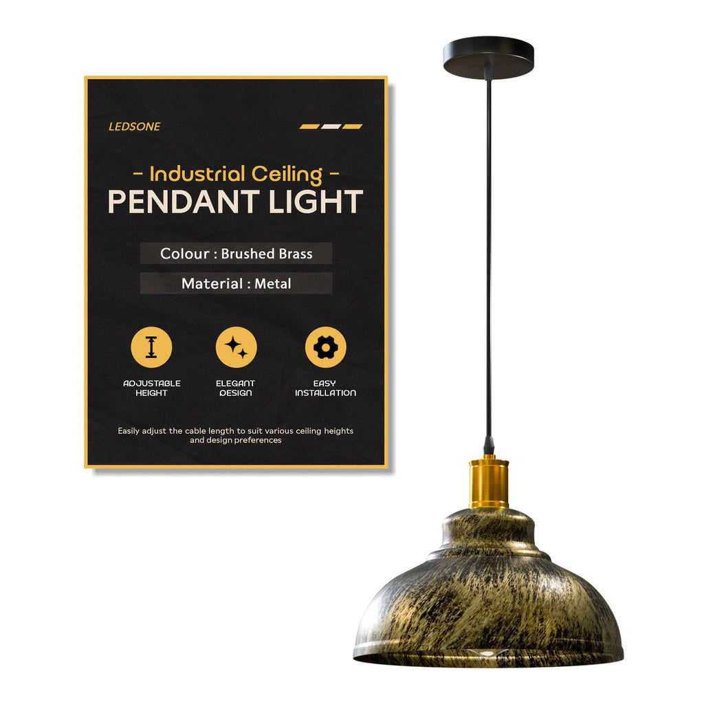 Industrial Pendant Light 29cm Metal ~6191