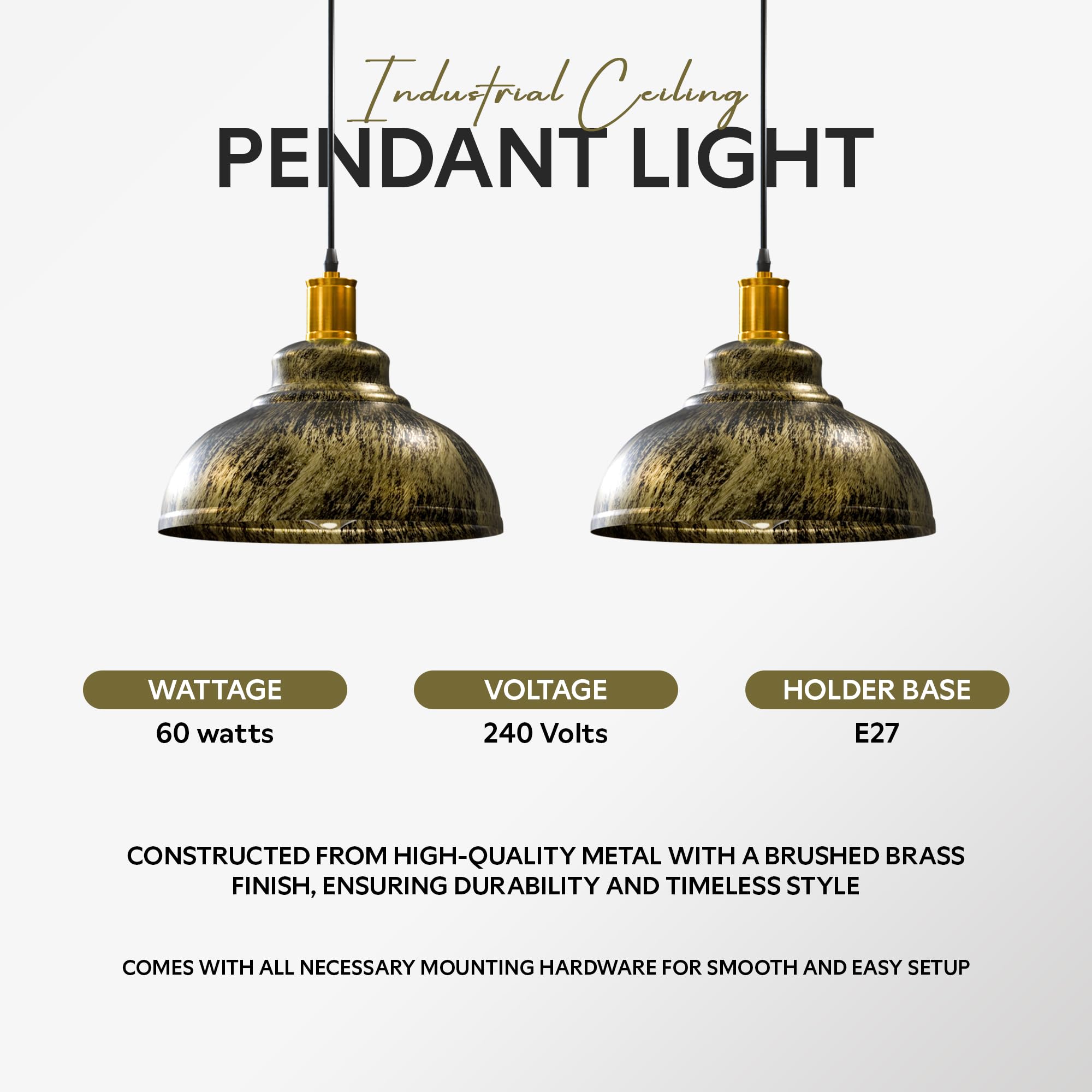 Industrial Pendant Light 29cm Metal ~6191