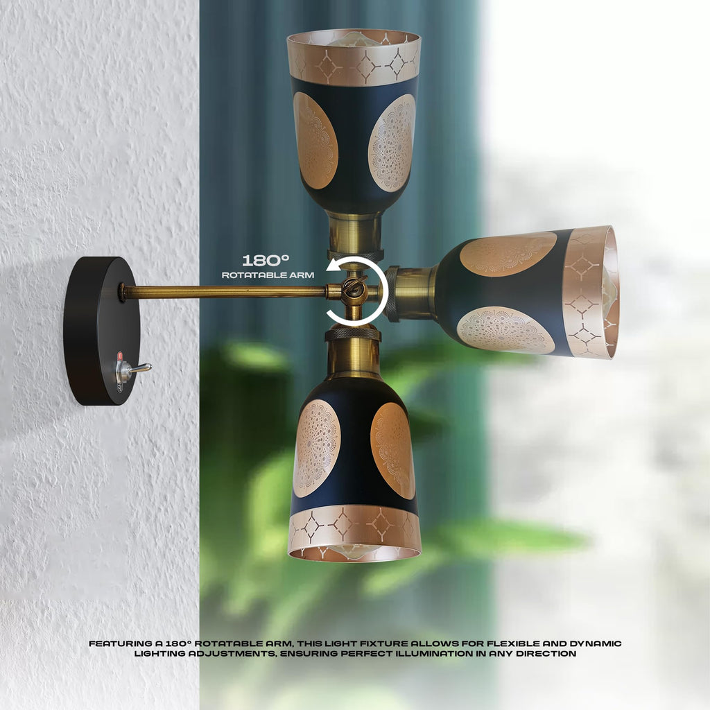 E27 Glass Wall Light With Switch ~6193