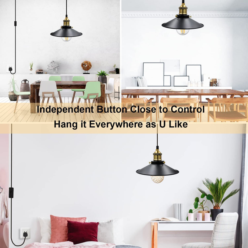 4m Plug in Pendant Lighting Metal ~6217