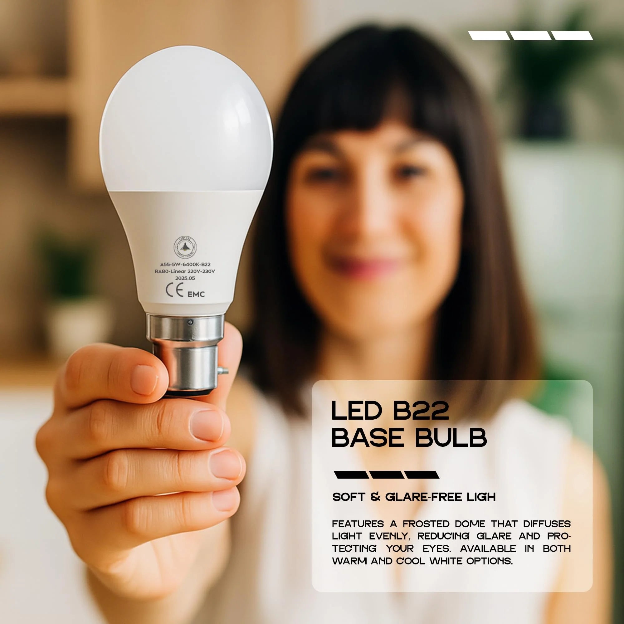 5W B22 Bayonet Bulb Globe Cool White LED light Bulb~6261