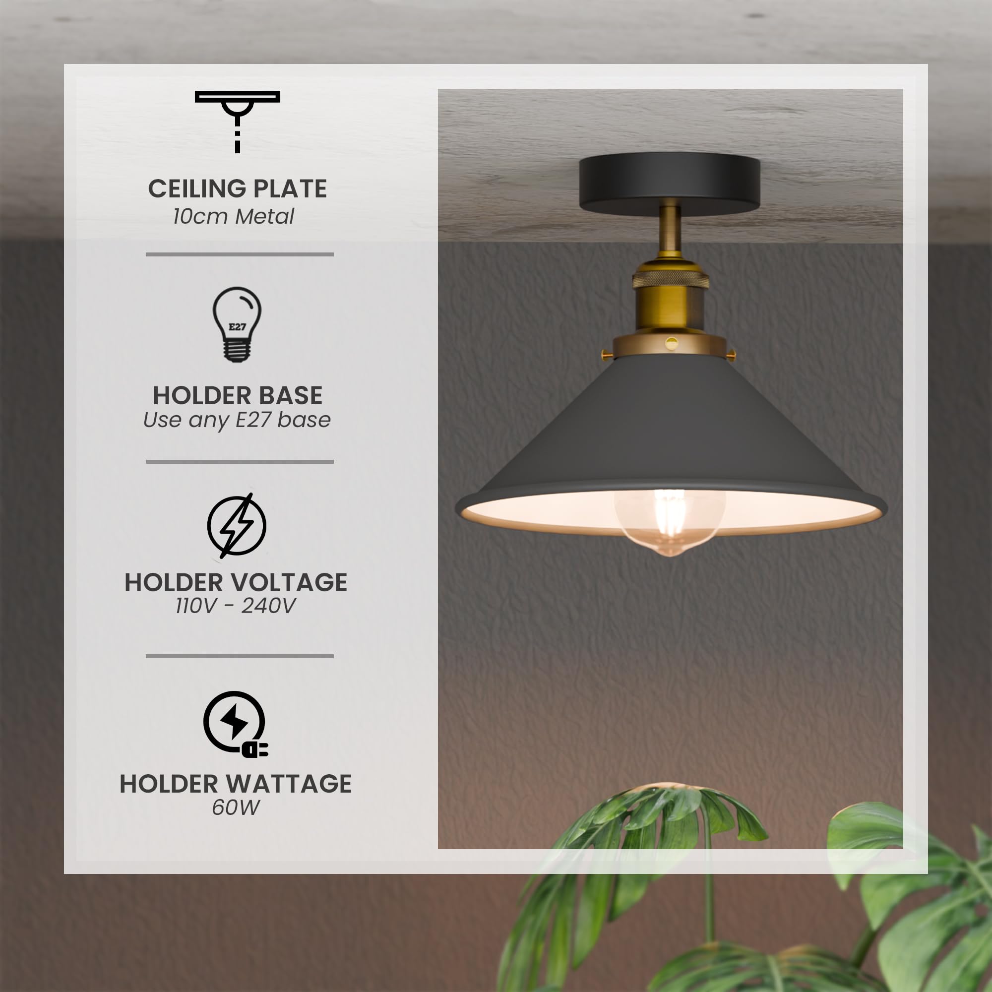 2 Pack Flush Mount Ceiling Light Lighting ~6259