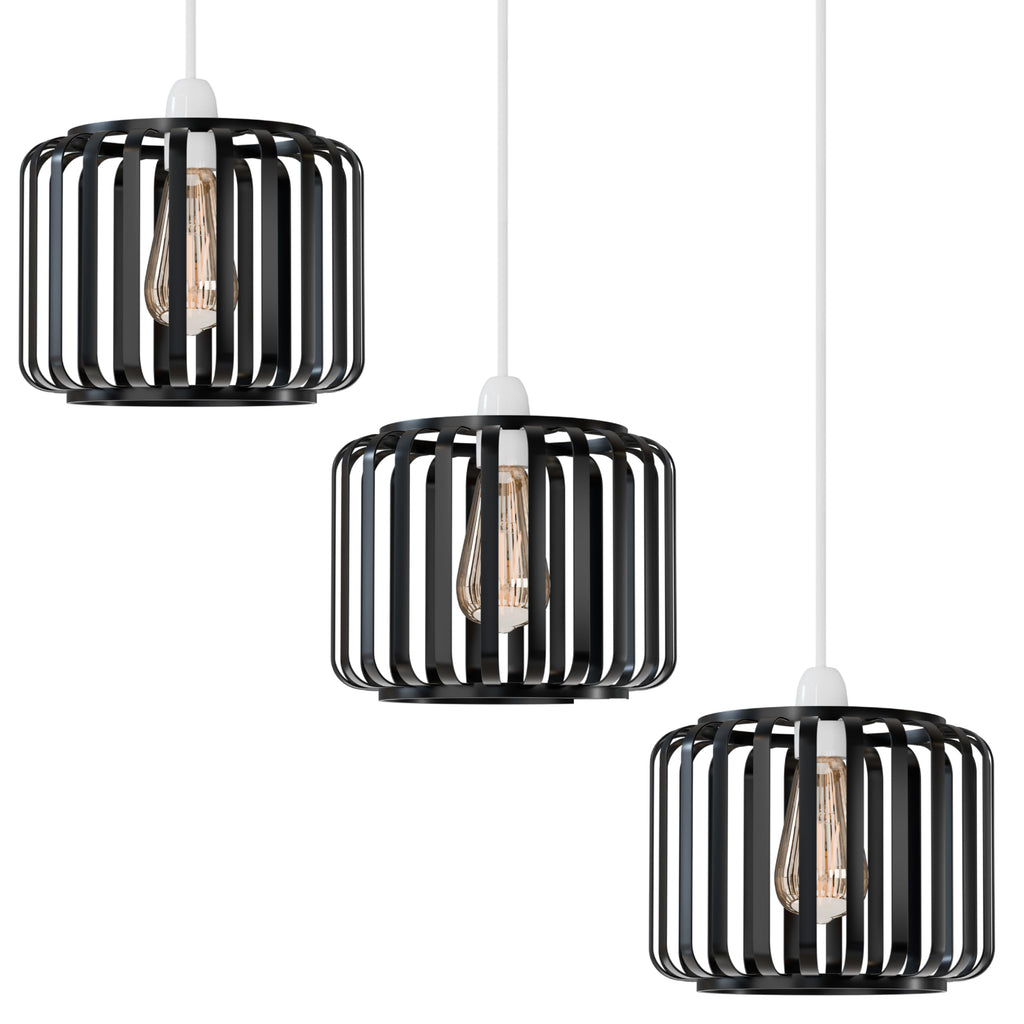 3 Pack Modern Designer E27 Metal Cage Ceiling Light Shades Kit