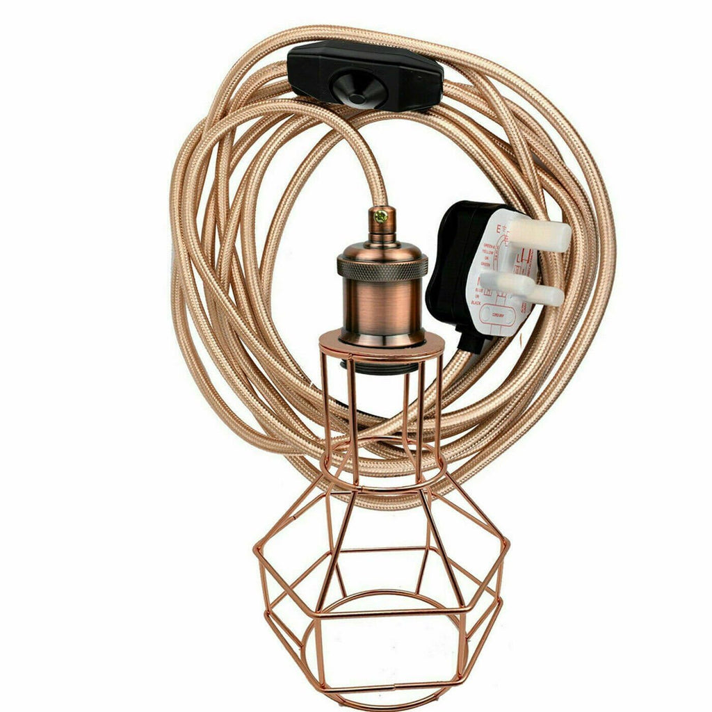 Industrial LED Pendant Light with UK Plug ~6359