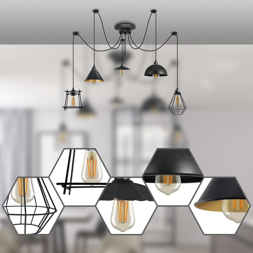 Adjustable Height Metal Cage Pendant Light ~6299