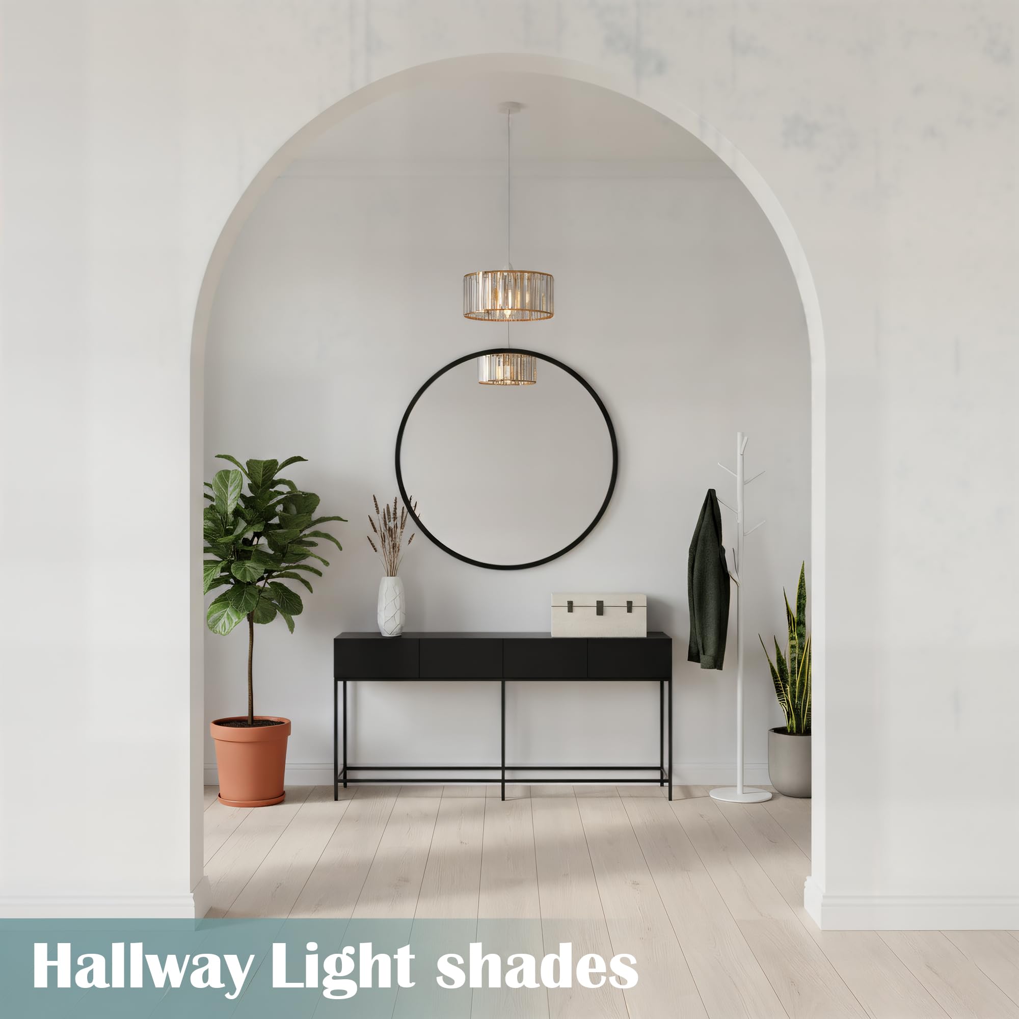 Elegant Crystal Glass Drum Ceiling Lamp Shade - Modern Flush Mount Light Fixture