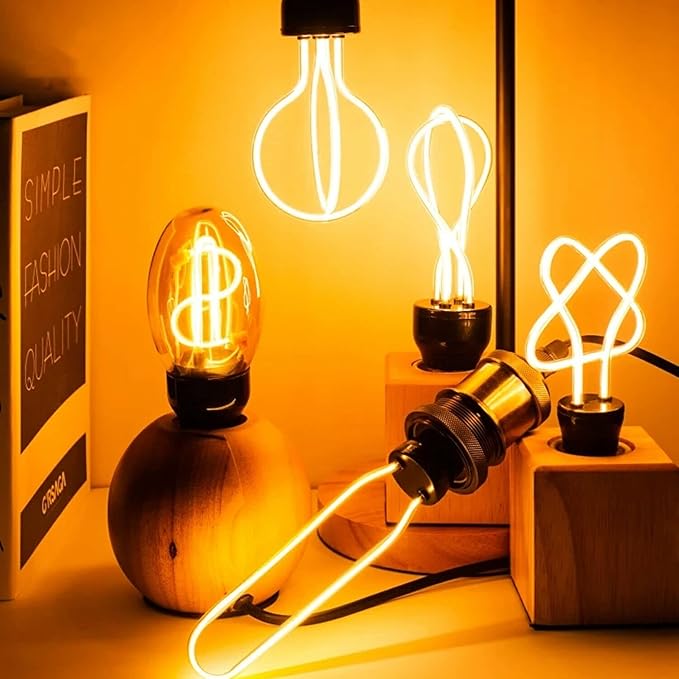 Retro Vintage Edison Flexible LED Filament Light Bulb E27 Warm Yellow Glow