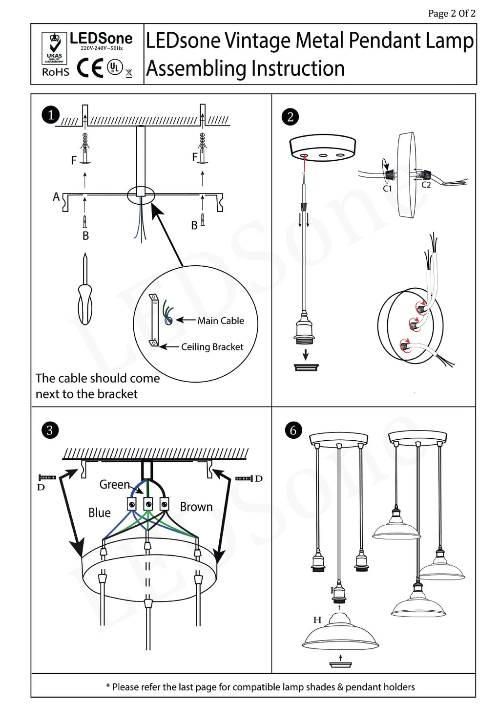 Vintage Industrial Cluster Ceiling Light Fixture ~6311