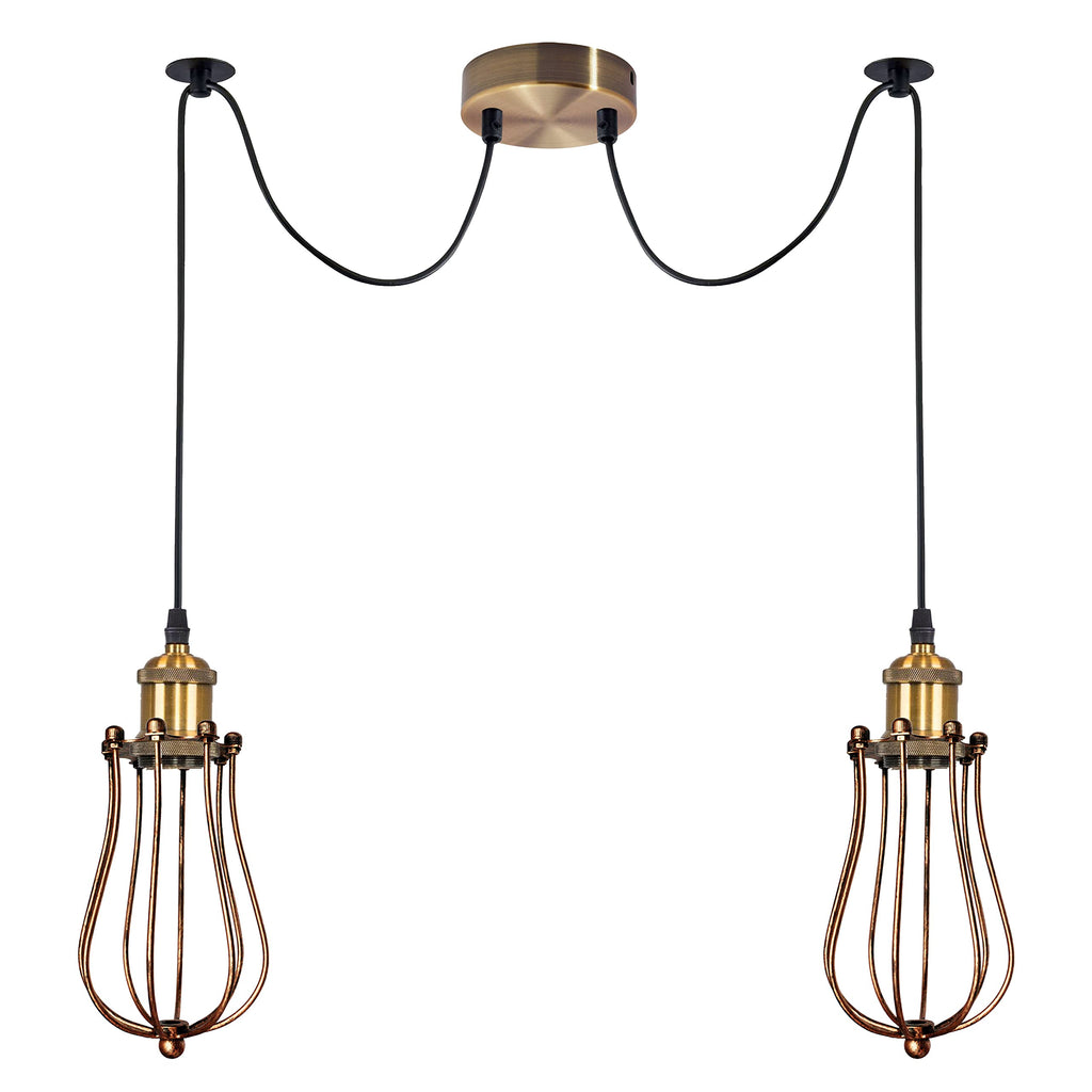 Industrial Modern Copper Finish Adjustable Pendant Light Fixture for Kitchen Home