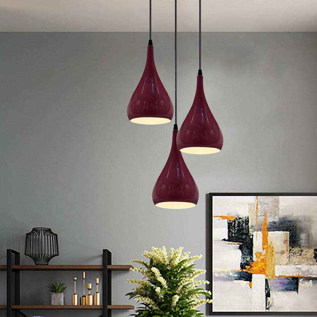 Modern 3-Way Multi Teardrop Ceiling Pendant Light with Adjustable Shades