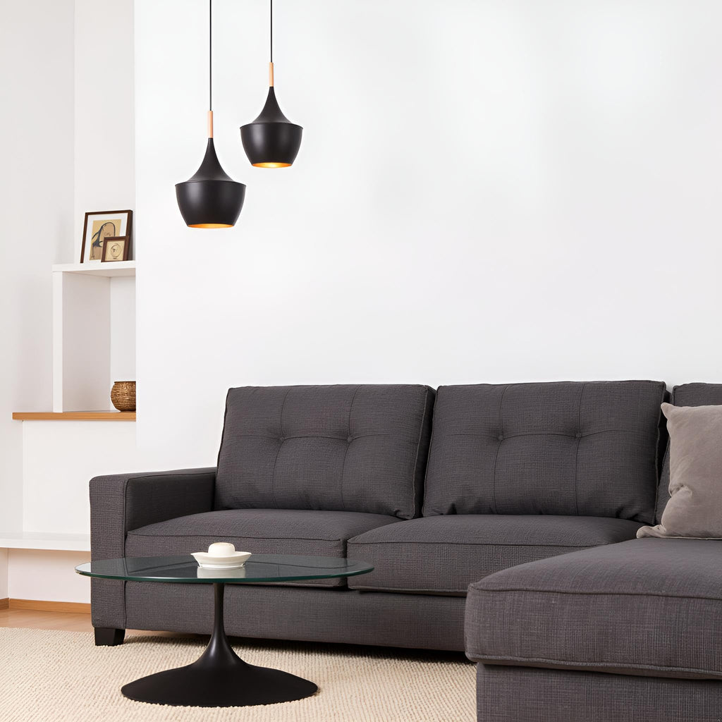 Modern Black Gold 3-Light Adjustable Cluster Pendant Ceiling Light Fixture
