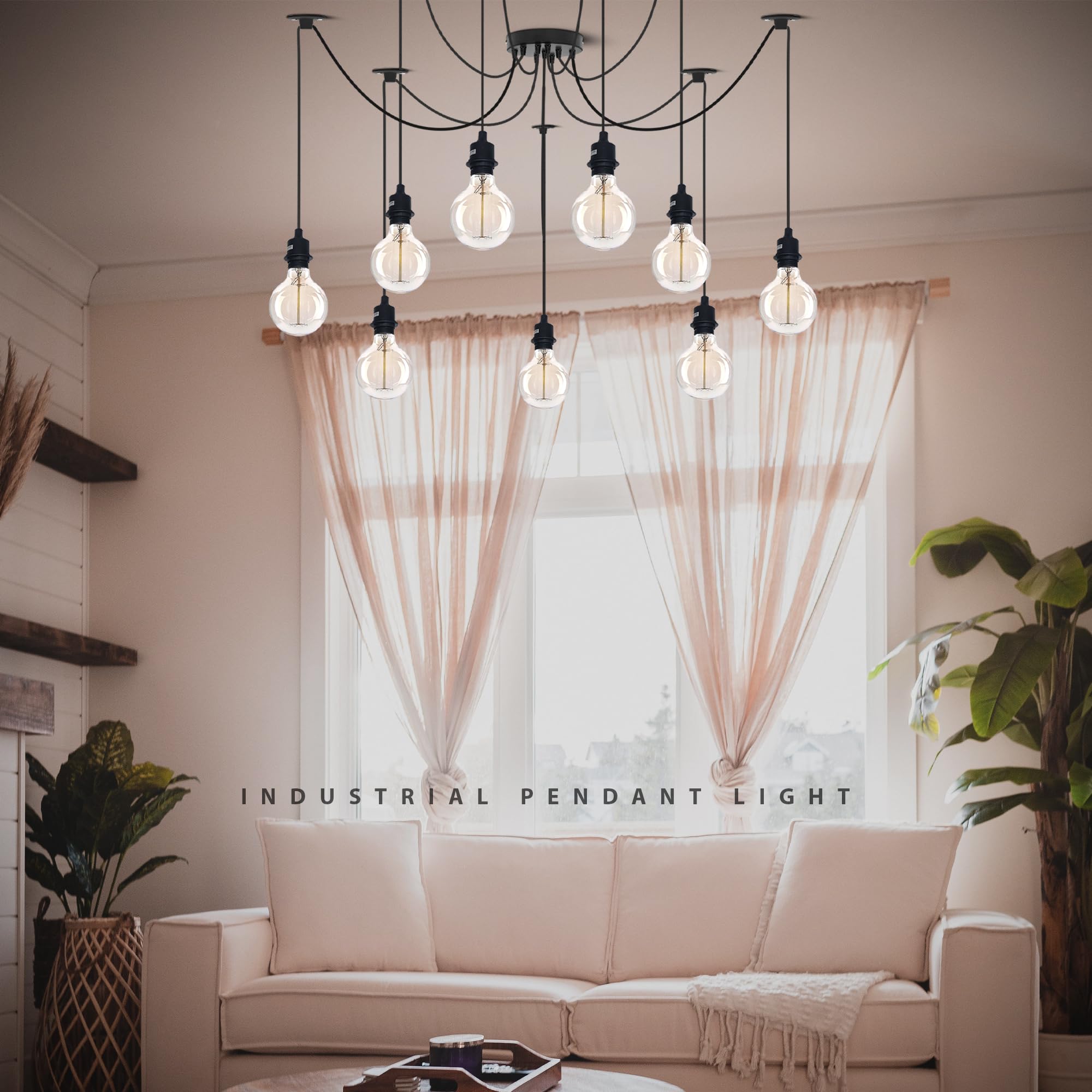 Industrial Vintage E27 Ceiling Chandelier Light ~6298