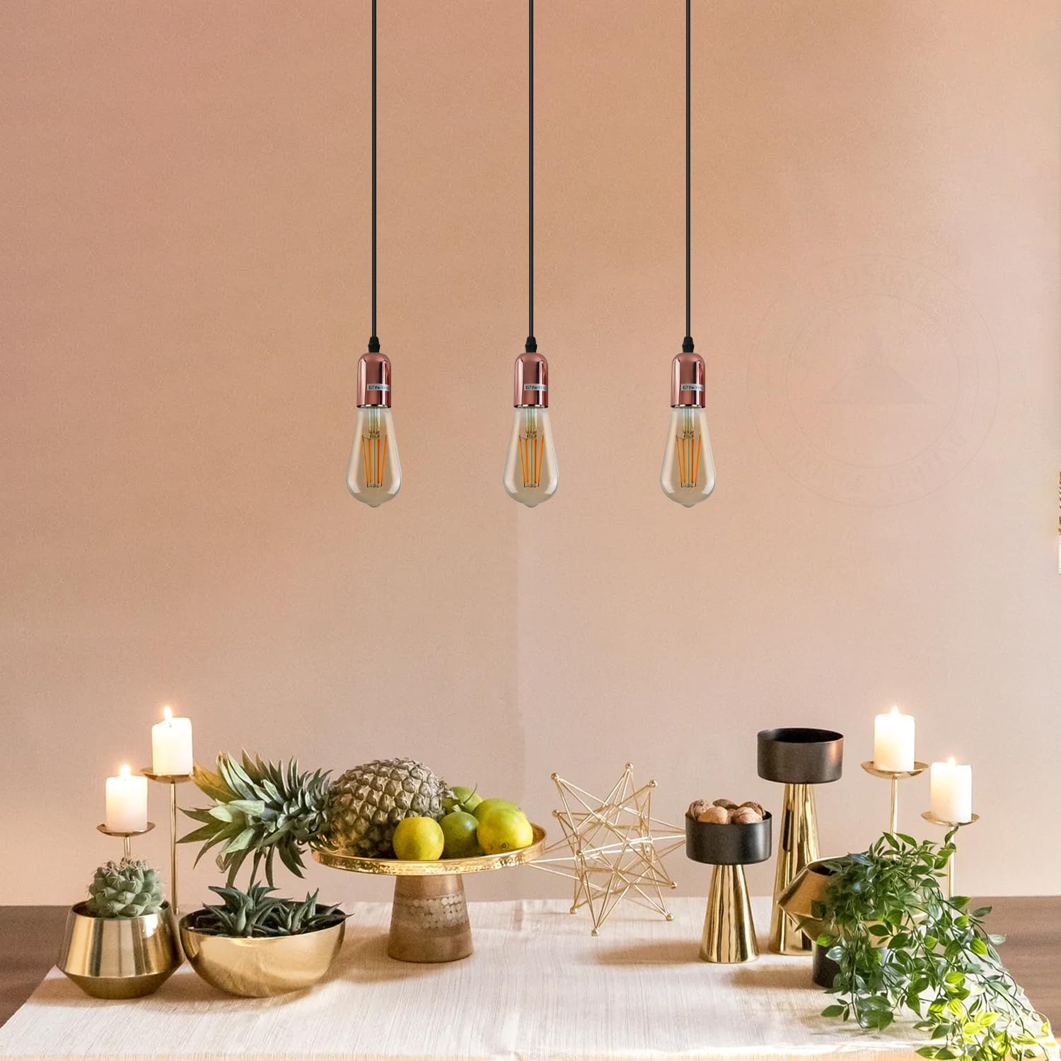 Industrial Metal Cluster Pendant Light Fixture, E27 Base, Retro Style Lighting