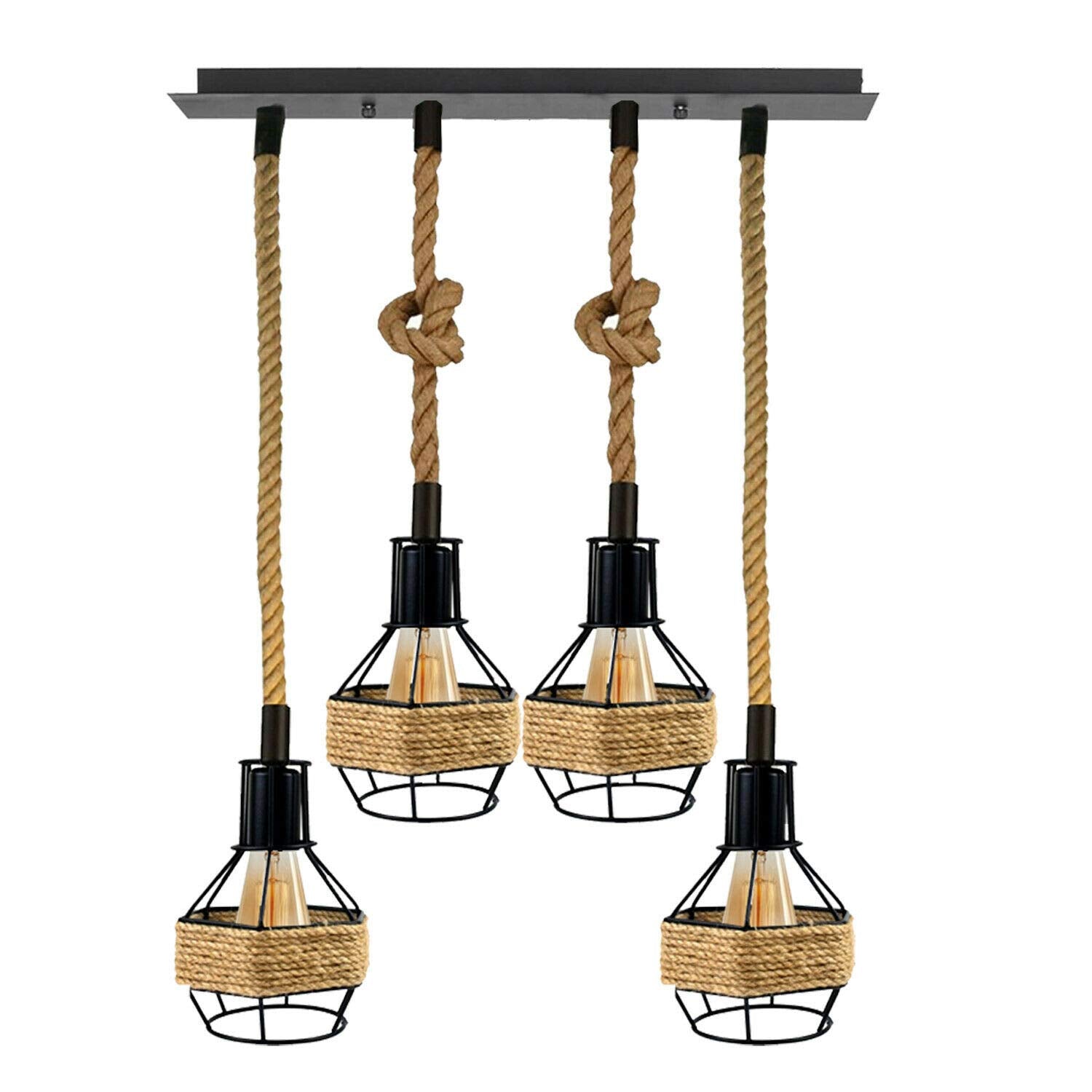 Ceiling Pendant Light Metal Hemp Rope Style ~6203