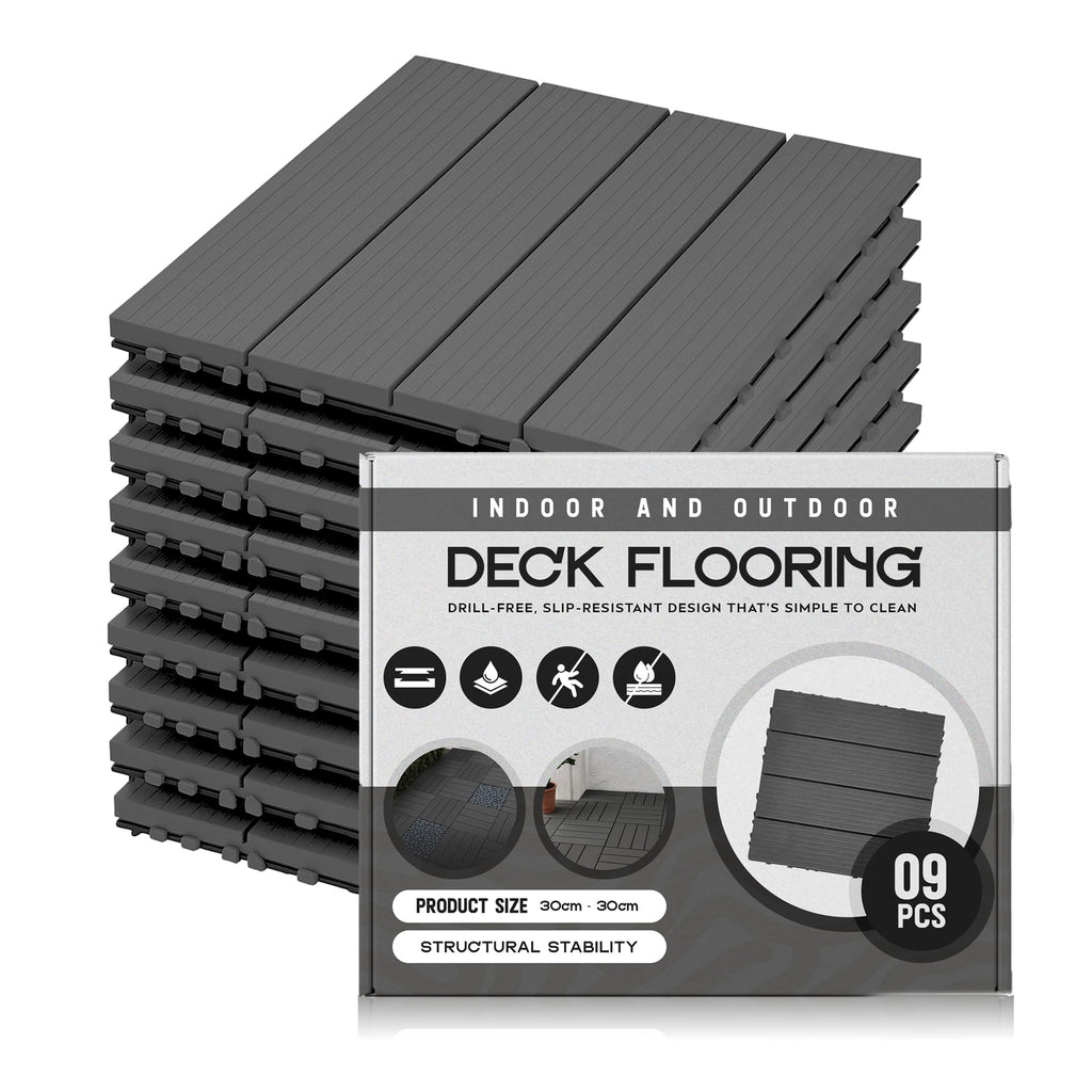 Versatile Interlocking Plastic Deck Tiles for Patios, Balconies & Gardens