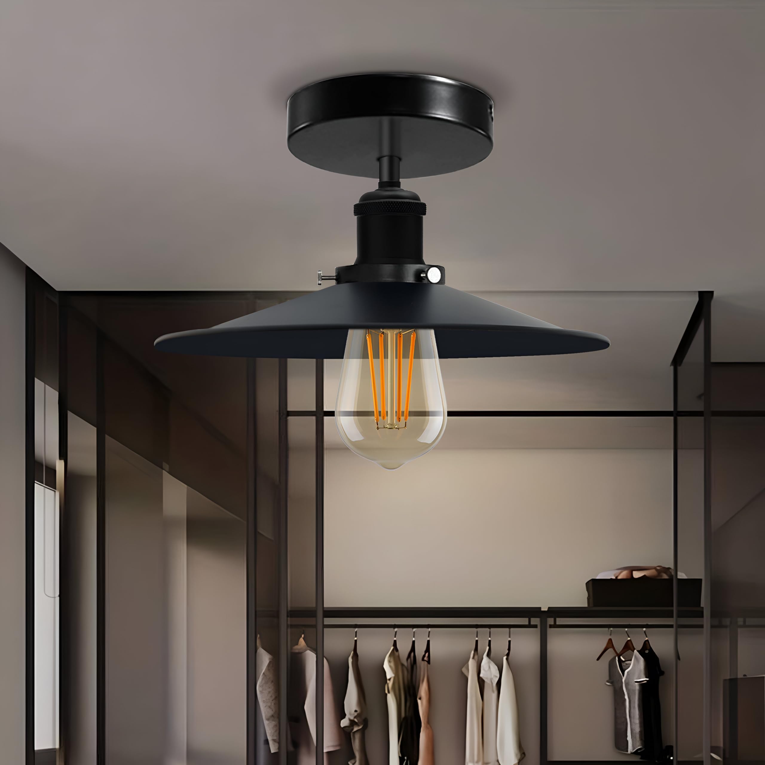 Modern Semi-Flush Mount Industrial Ceiling Light - 6267