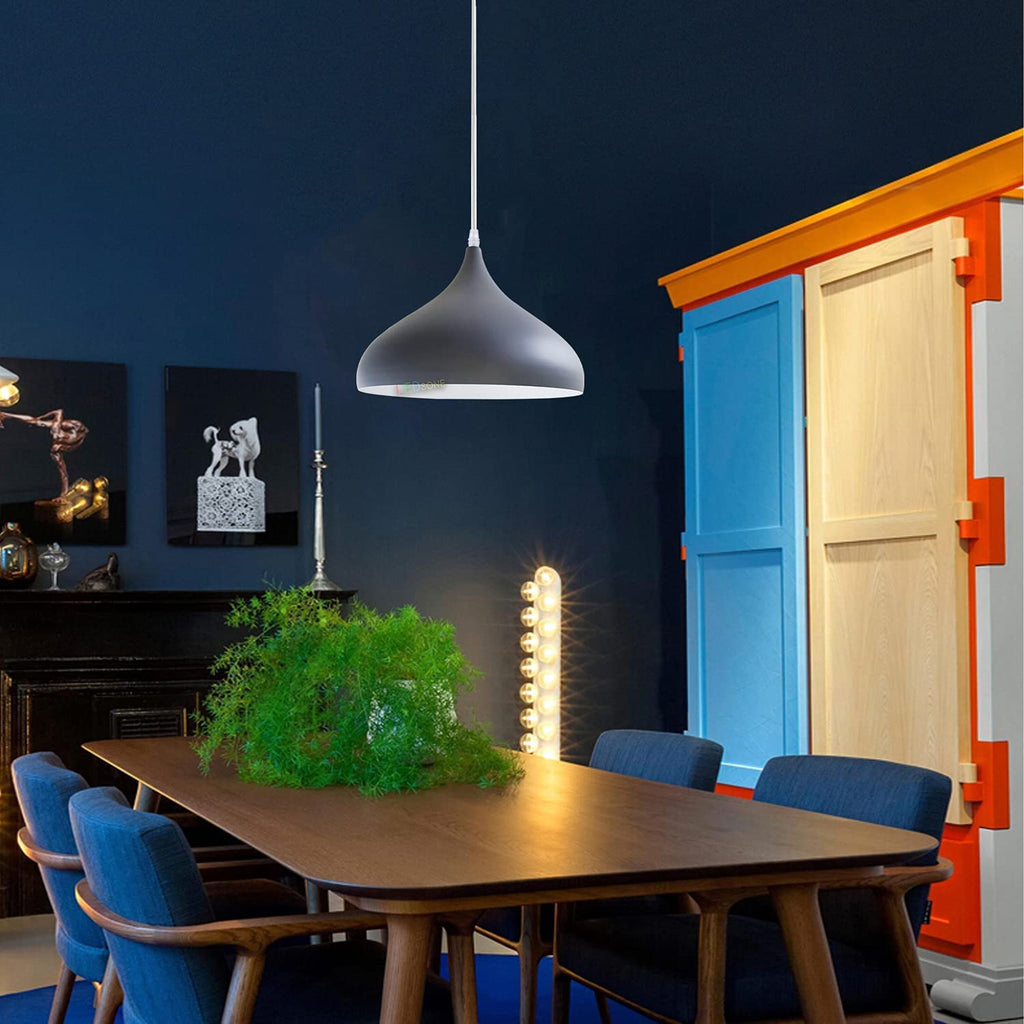Industrial Vintage Metal Dome Pendant Light Fixture, Dimmable E27 Base Ceiling Lamp