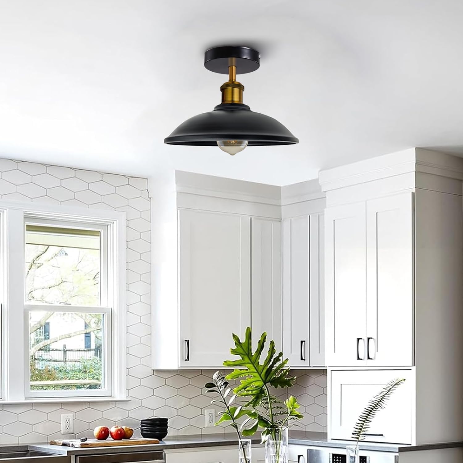 Industrial Style LED Ceiling Light Fixture