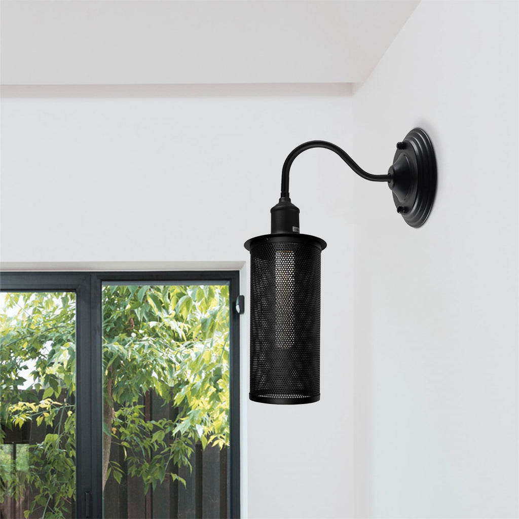Industrial Vintage Metal Dome Shade Wall Sconce Light with Adjustable Swan Neck
