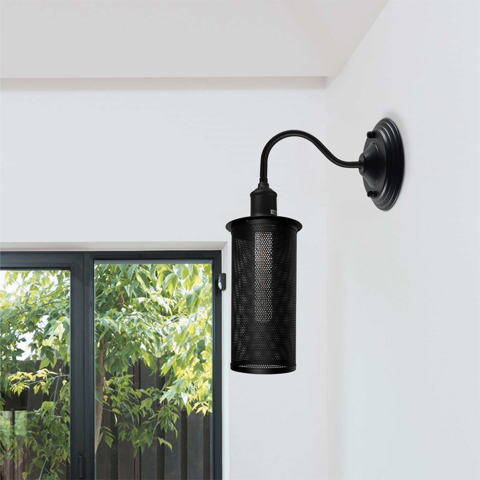Industrial Vintage Metal Dome Shade Wall Sconce Light with Adjustable Swan Neck