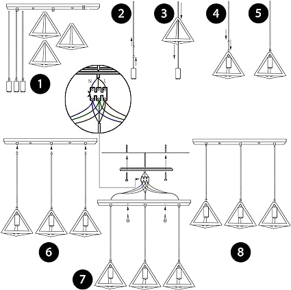 Industrial Black Metal Triple Dome Pendant Light Loft Style