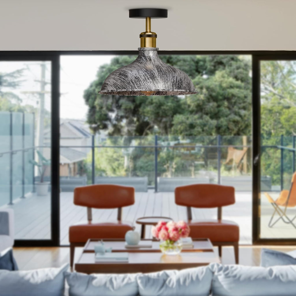 Industrial Metal Flush Mount Ceiling Light Fixture ~6288