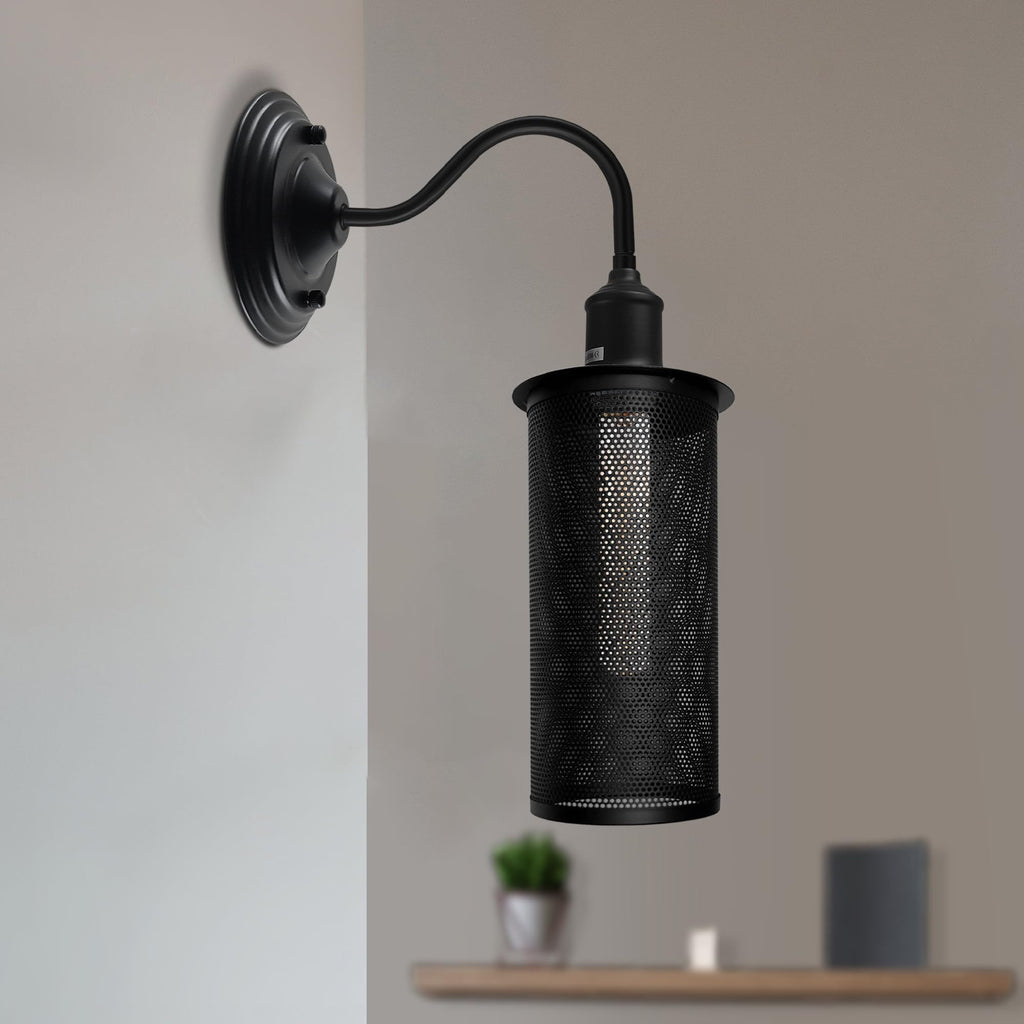 Industrial Vintage Metal Dome Shade Wall Sconce Light with Adjustable Swan Neck