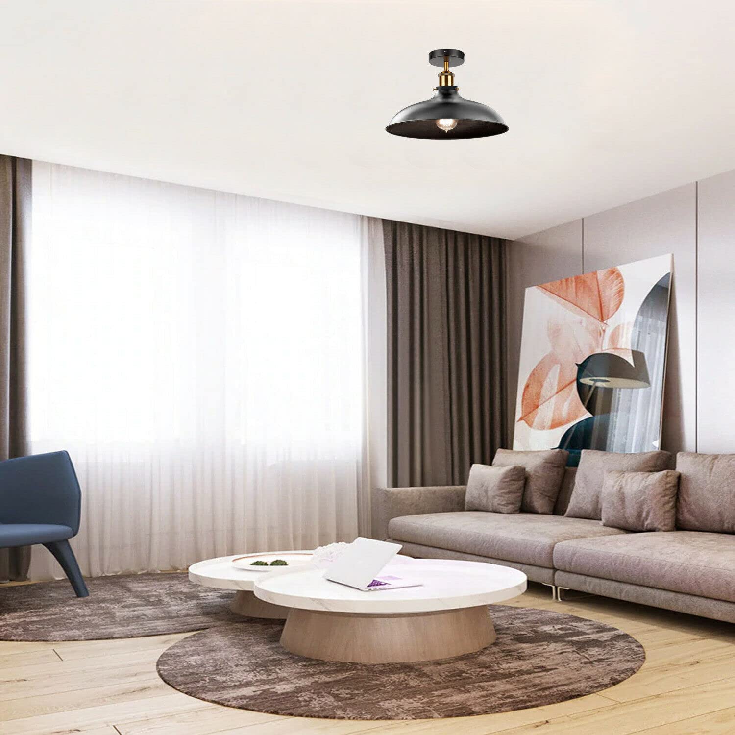 Industrial Style LED Ceiling Light Fixture