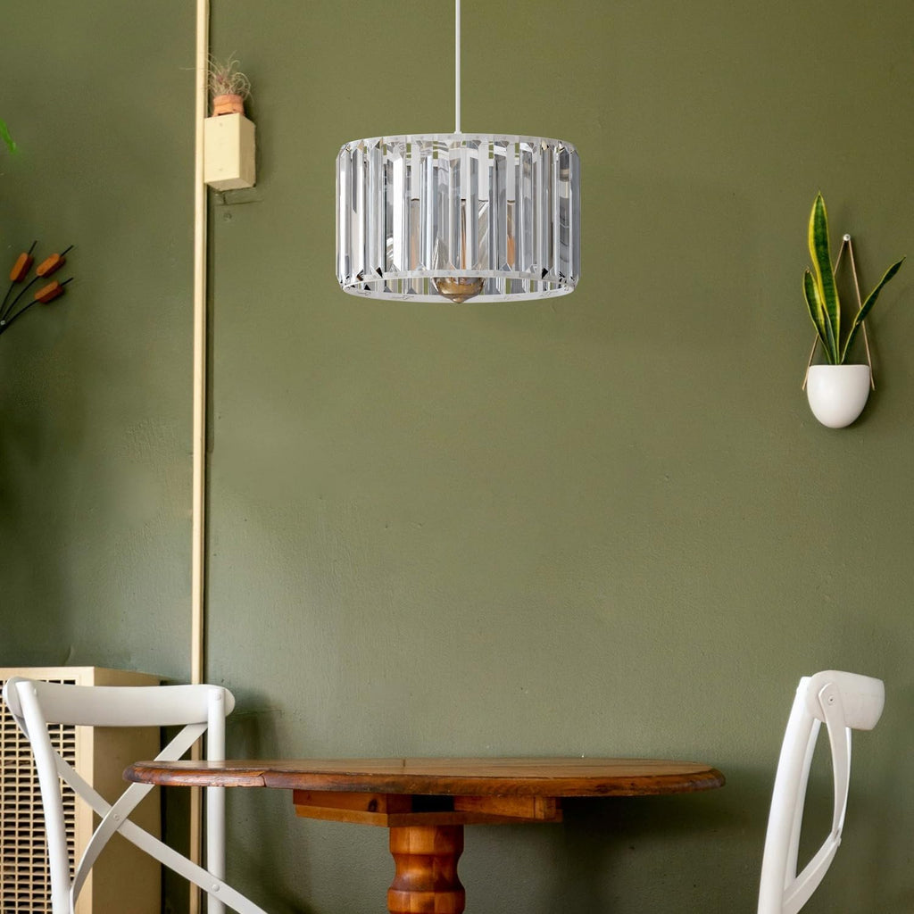 Elegant Crystal Glass Drum Ceiling Lamp Shade - Modern Flush Mount Light Fixture