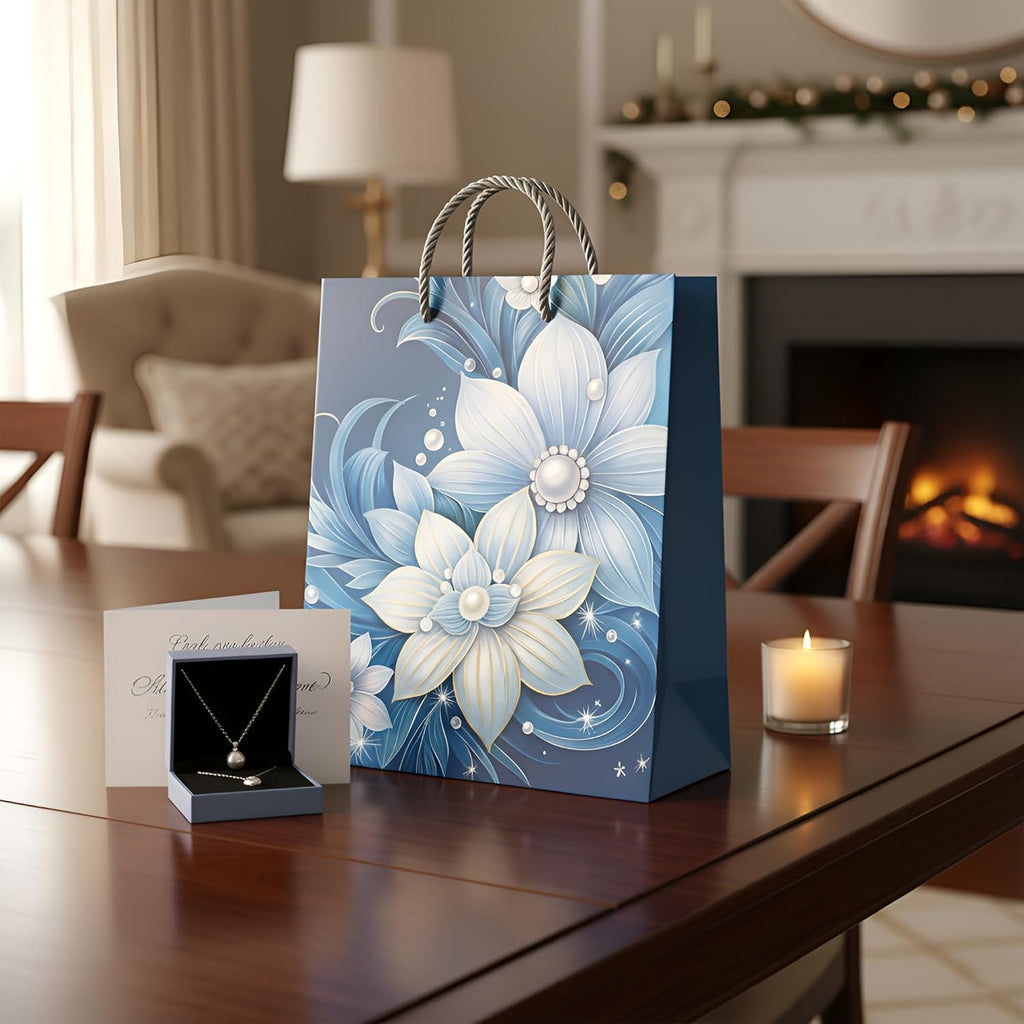 Premium Floral Gift Bags, 12-Pack Assorted Sizes, Matte Finish, Durable Handles