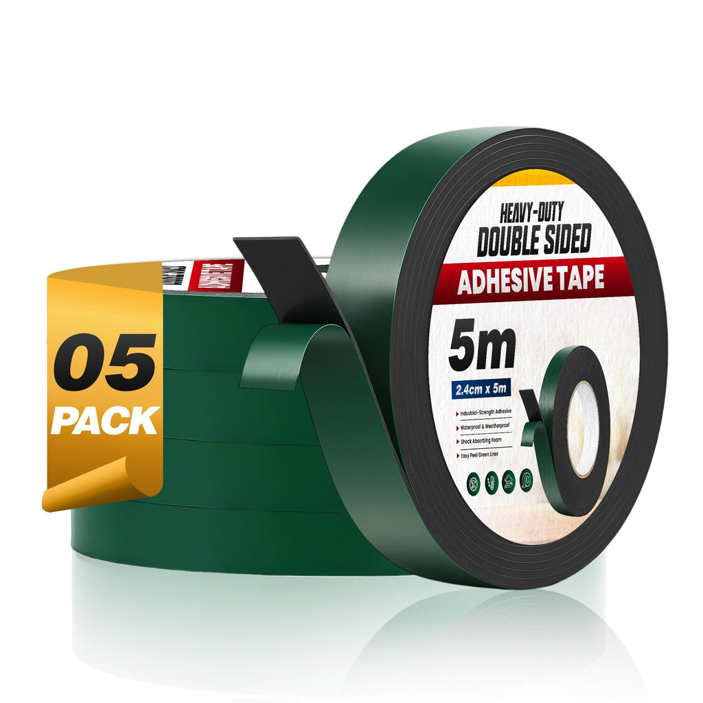 LEDSone Black Heavy-Duty Waterproof Double-Sided Foam Tape 0.95 x 16.4 Feet