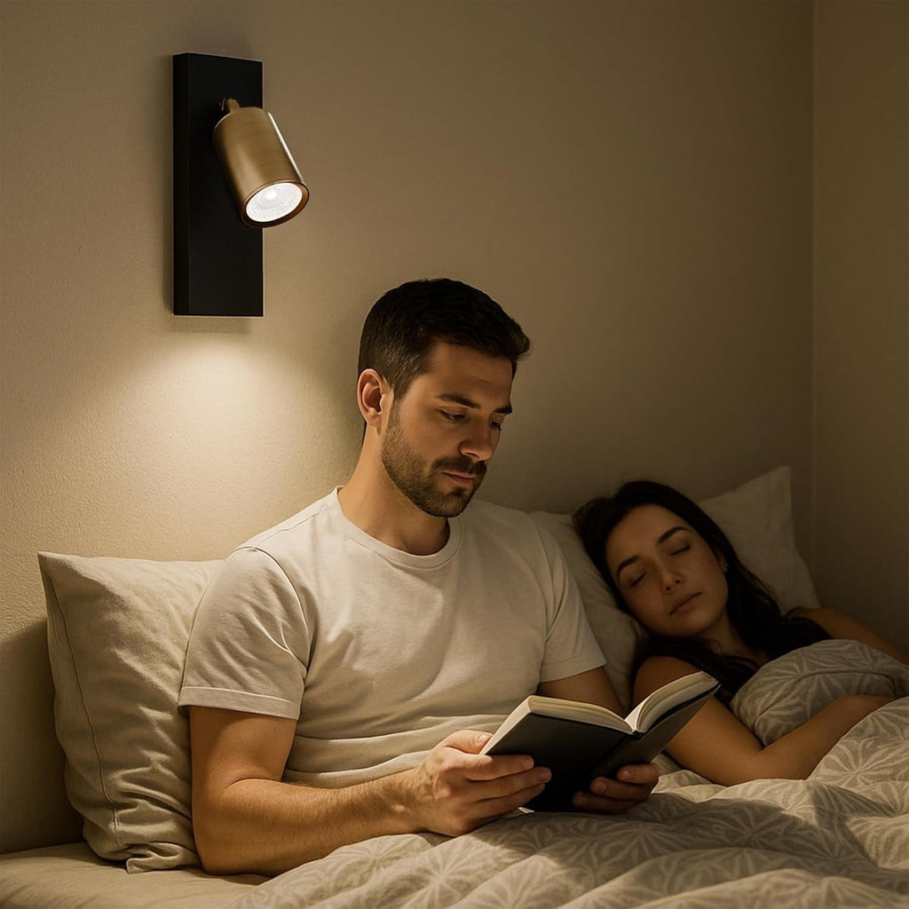 Yellow Brass Wall Spotlight Adjustable Rotating LED Light Feature~6146