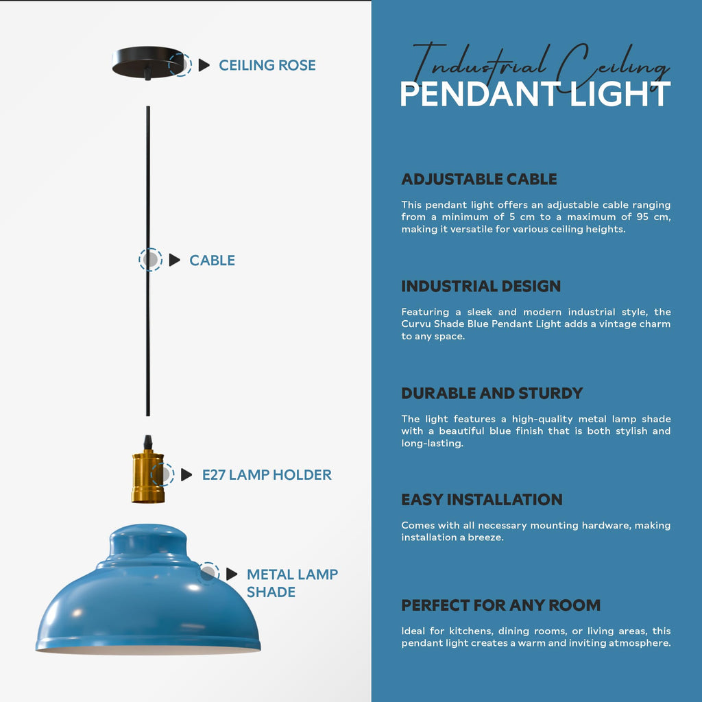 Industrial Pendant Light 29cm Metal ~6191