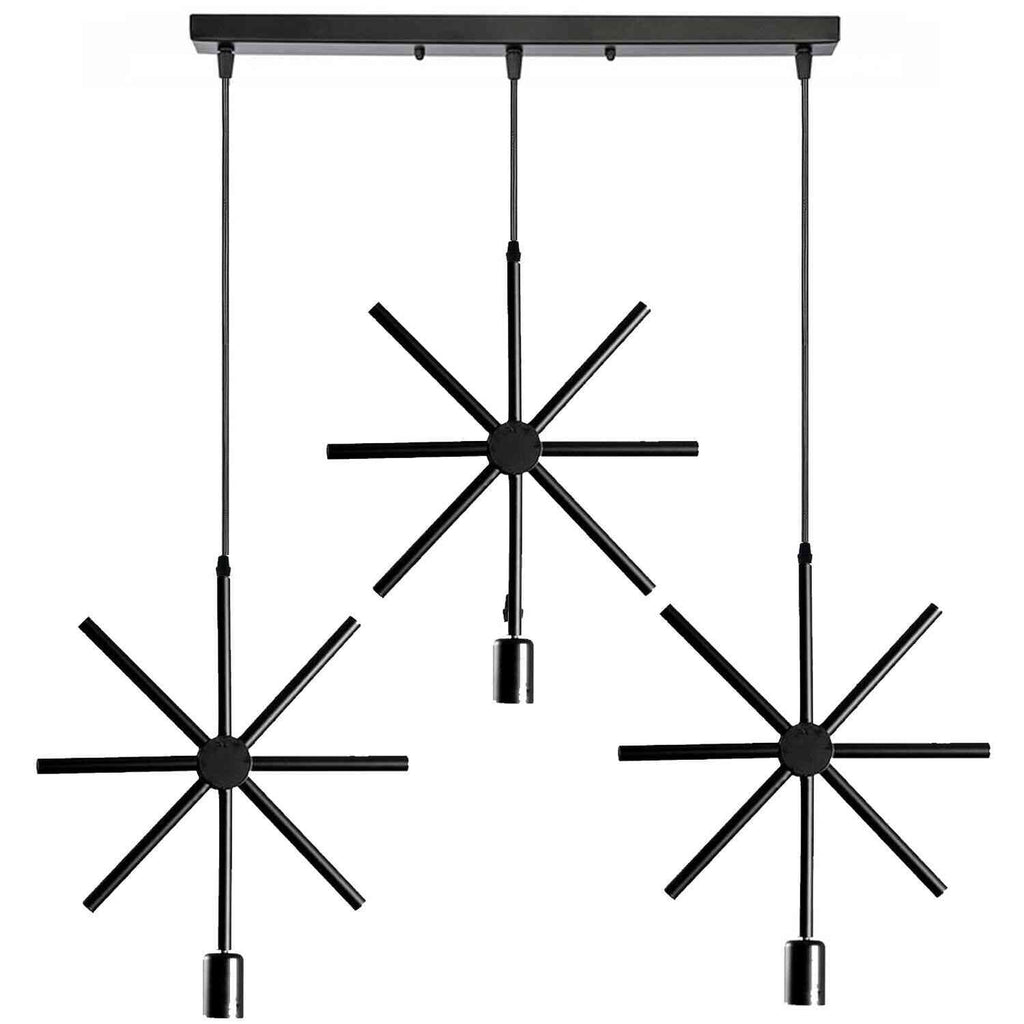 Industrial Black Metal Star Cage Ceiling Pendant Light Fixture for Home Decor