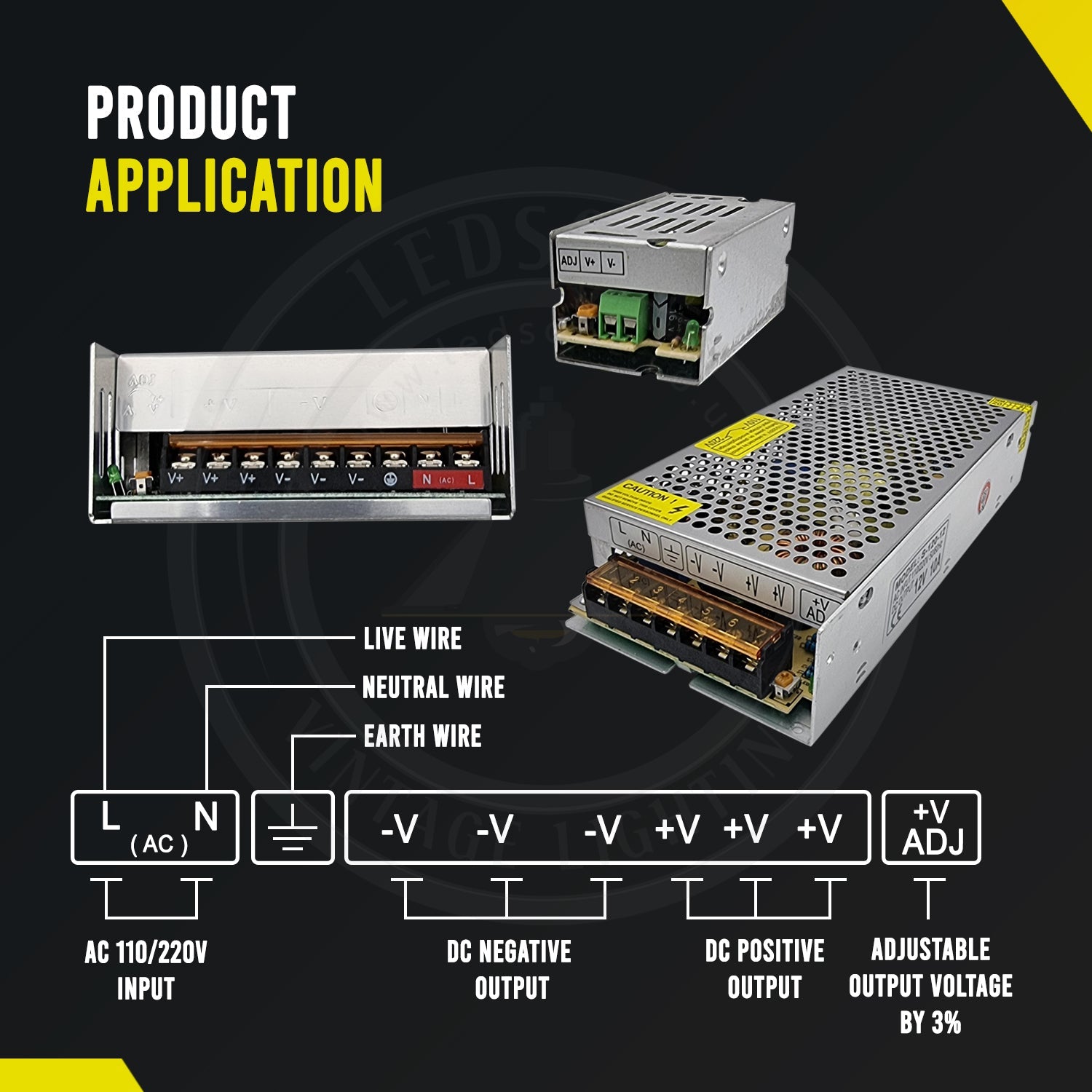 Robust 12V DC Universal Switching Power Supply Transformer for LED & CCTV