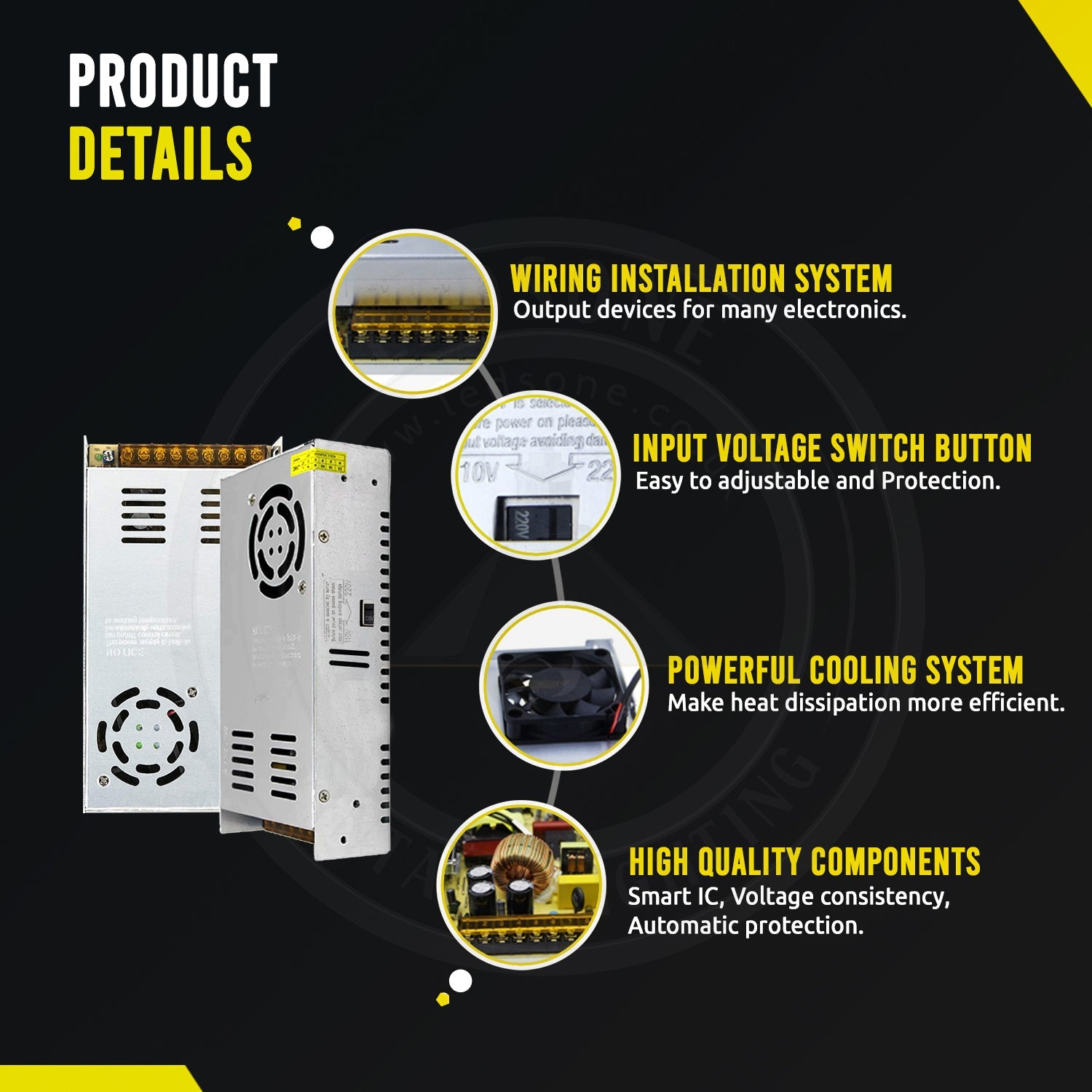 Robust 12V DC Universal Switching Power Supply Transformer for LED & CCTV