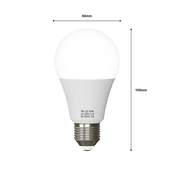 Energy Saving Warm White LED Bulb A60 E27 Screw Base Non-Dimmable 7W 2700K