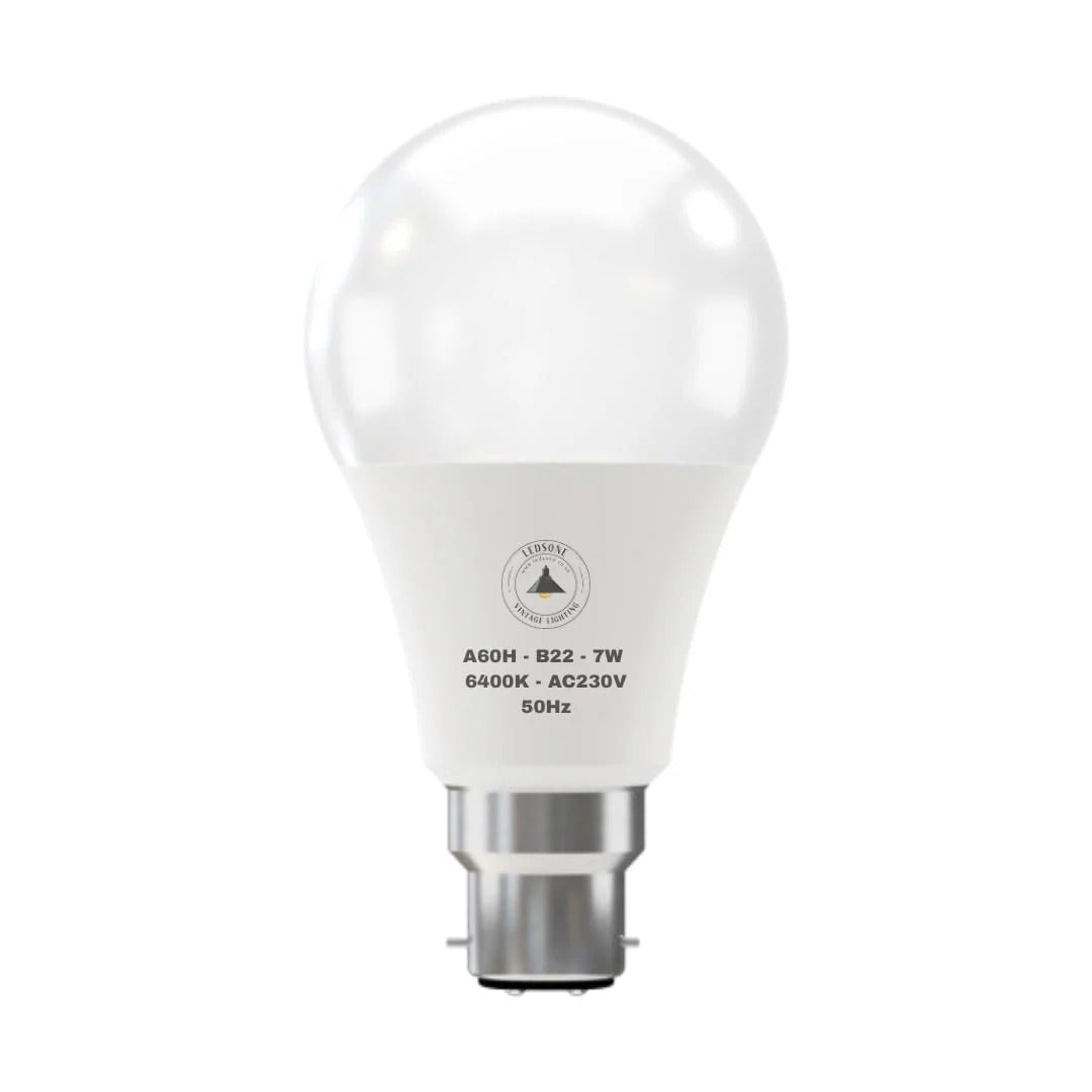 A60 GLS Cool White 7W B22  6400K Non-Dimmable LED Bulb ~6293