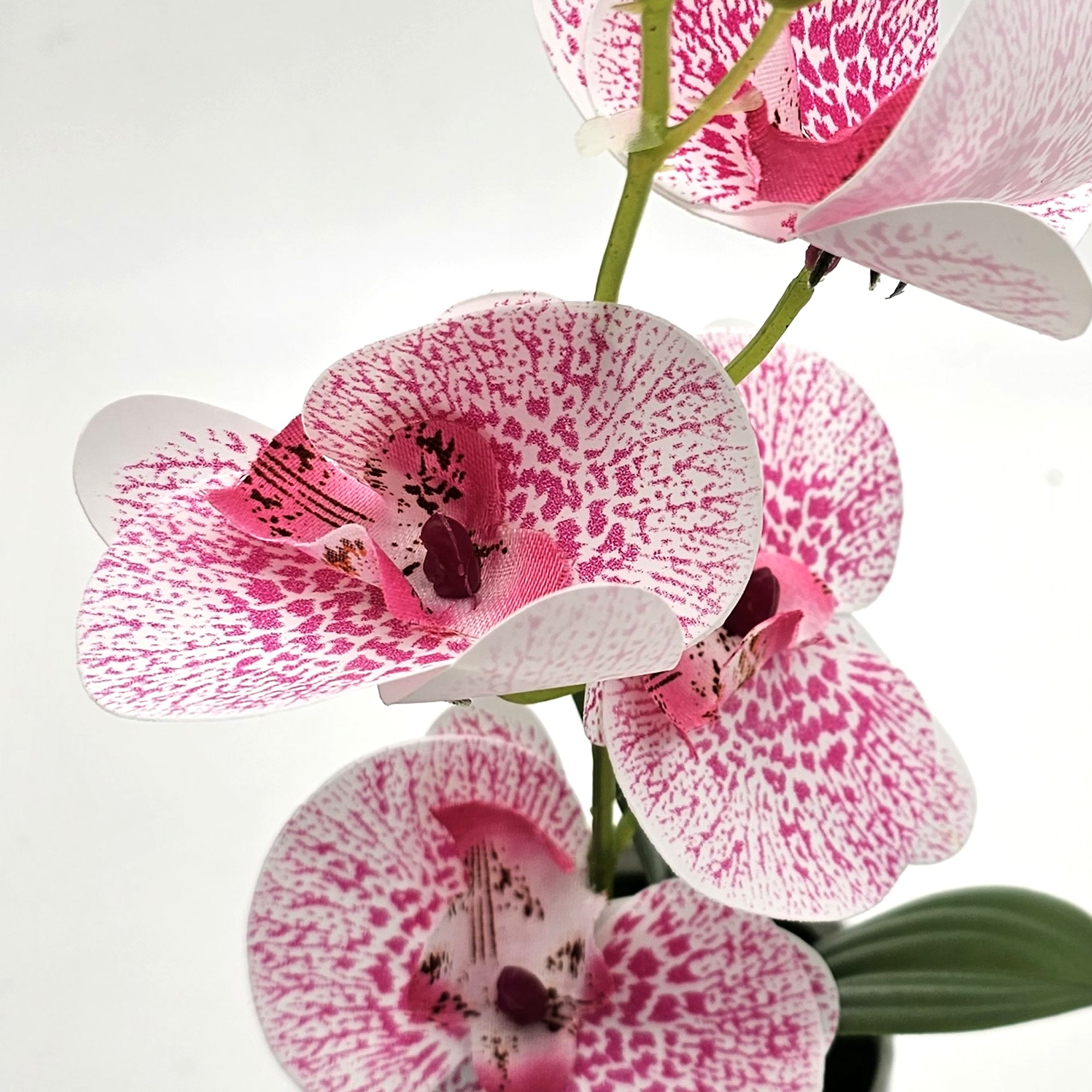 Elegant Artificial Orchid Silk Flower Arrangements in Stylish White Vases